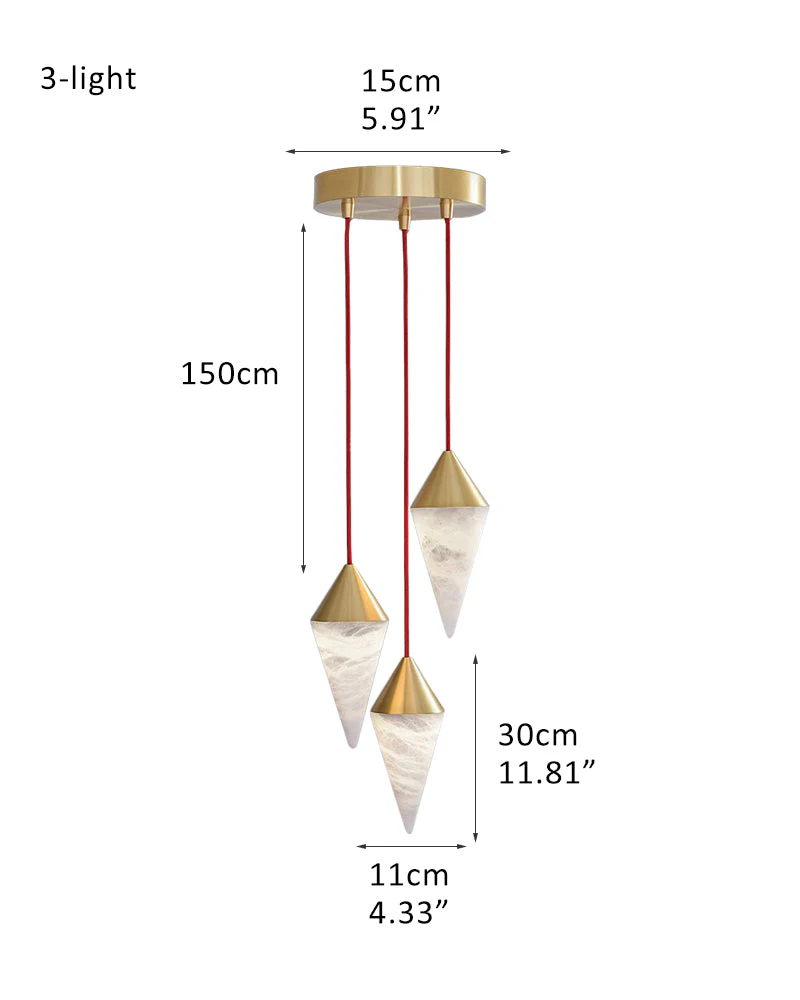 12 light Conical Cluster Minimalist Design Alabaster Pendant Light - Image 19