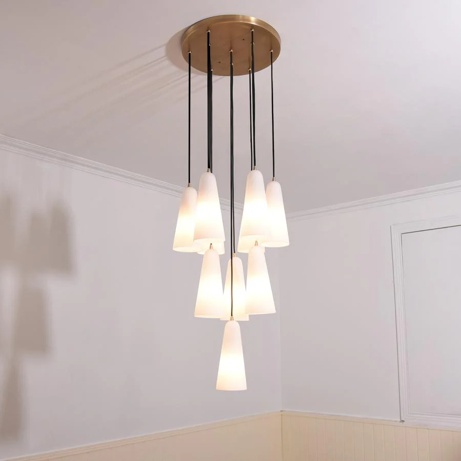 Sulis White Ceramics Round Chandelier 18",10-lights