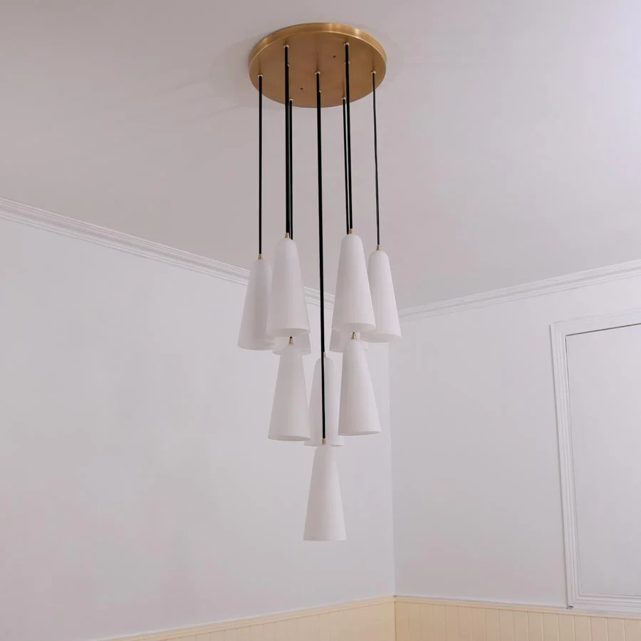 Sulis White Ceramics Round Chandelier 18",10-lights - Image 3