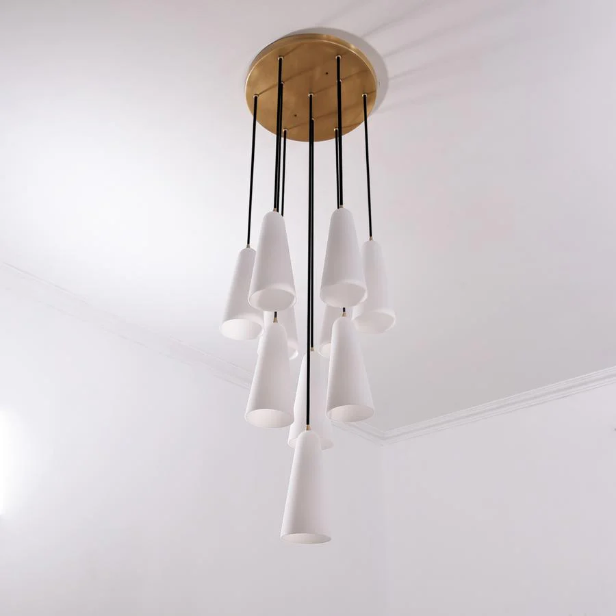 Sulis White Ceramics Round Chandelier 18",10-lights - Image 6