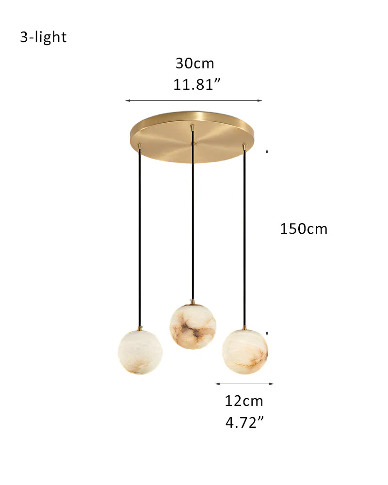 Small Alabaster Cluster Globes Ceiling Pendant Light For High Ceiling - Image 21
