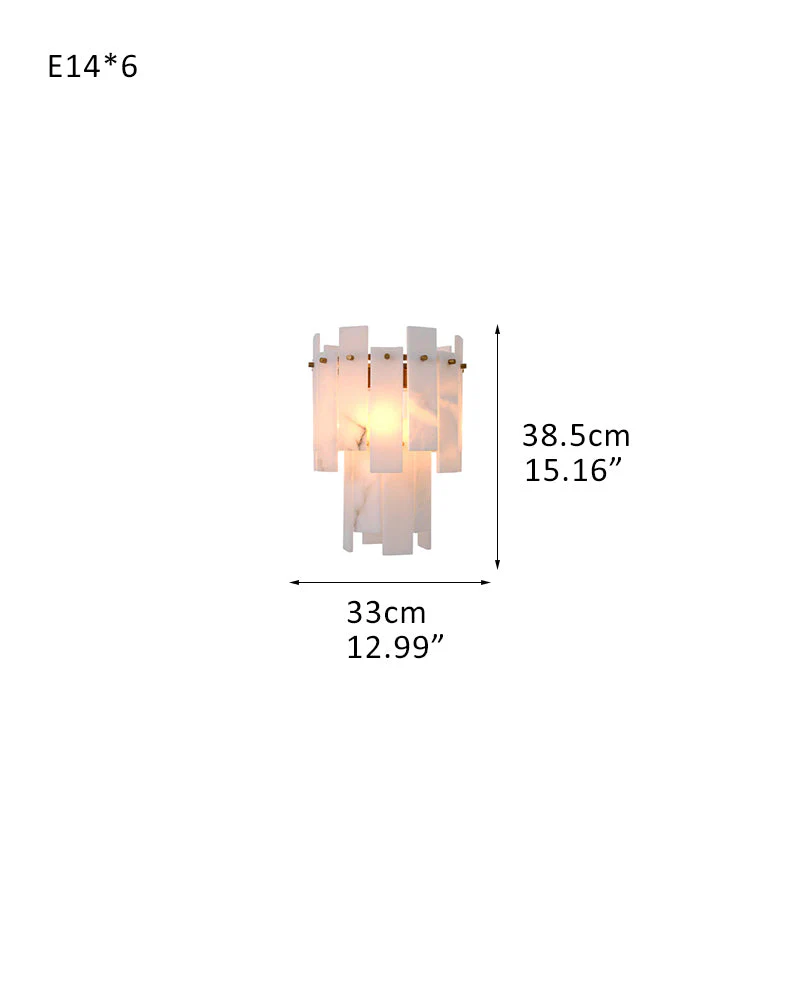 Tired Alabaster marble Cluster Chandelier 13" with adjustable chain - Image 30