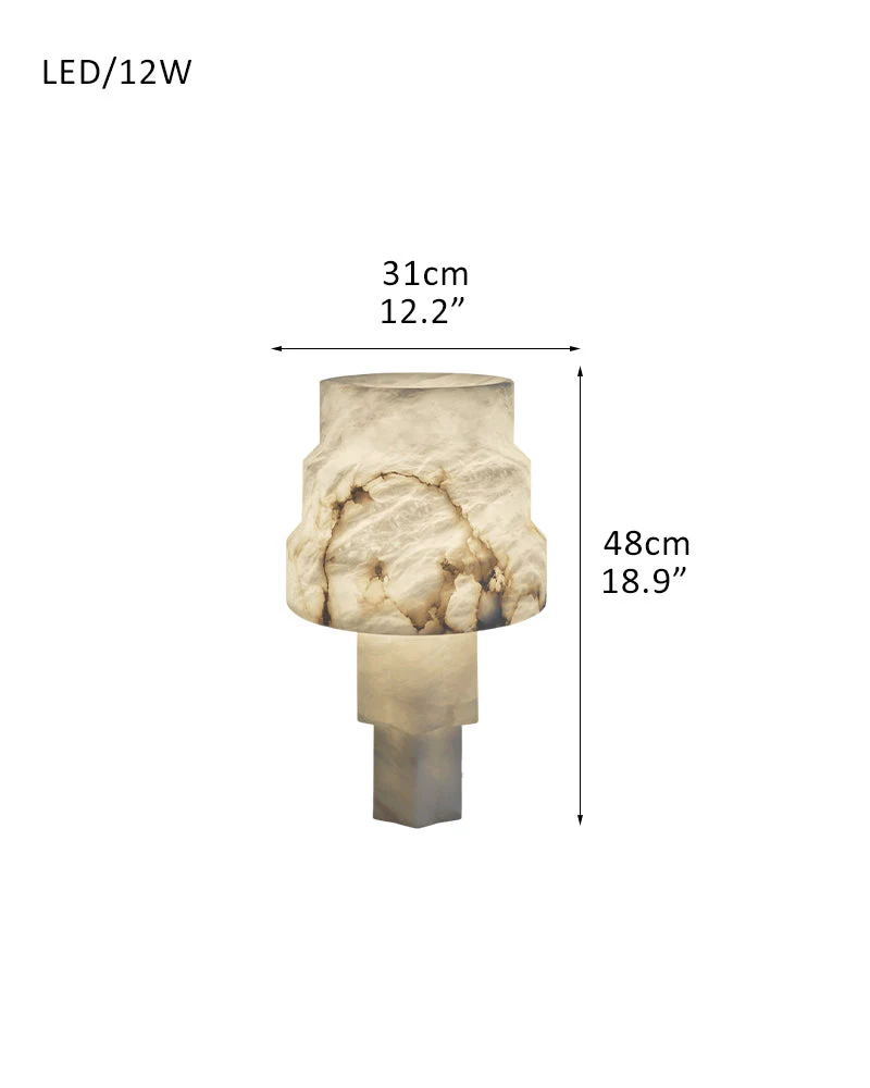 3 Ways Switch Dimmable Conial Alabaster Table Lamp 12in for bedroom - Image 14