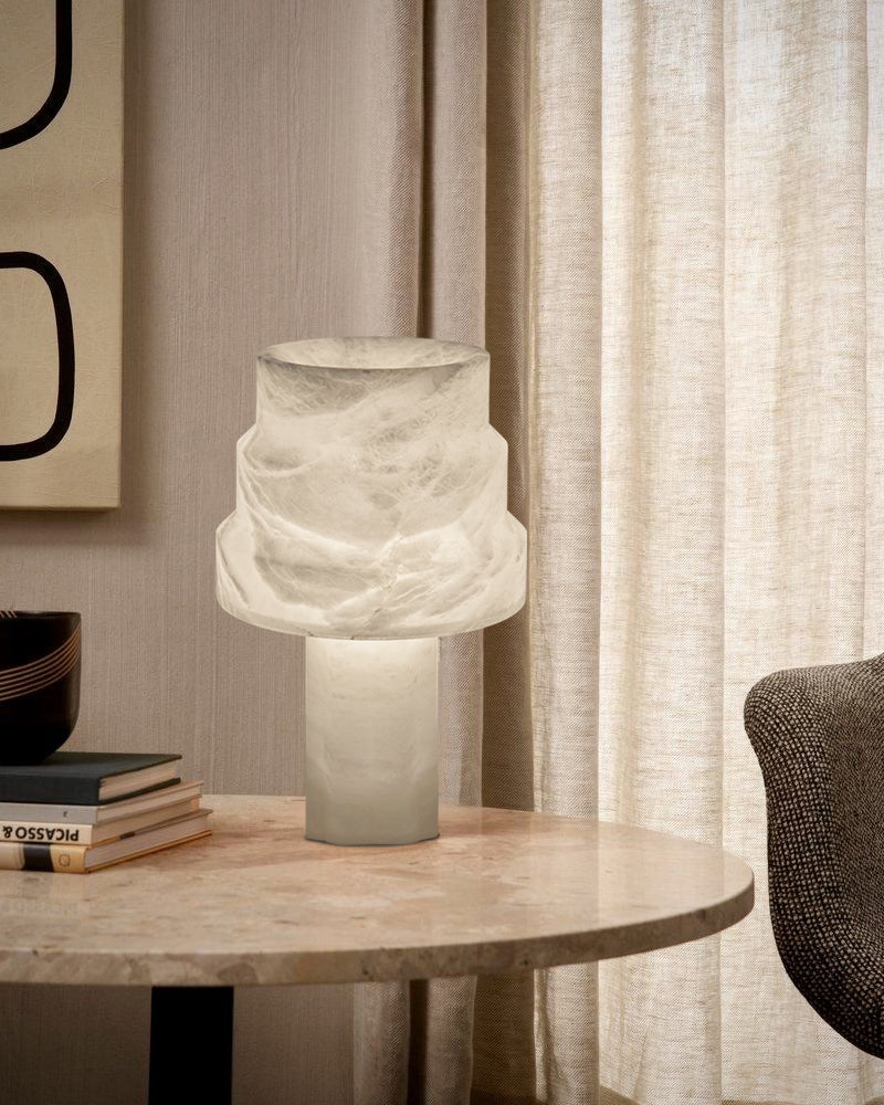 3 Ways Switch Dimmable Conial Alabaster Table Lamp 12in for bedroom - Image 6