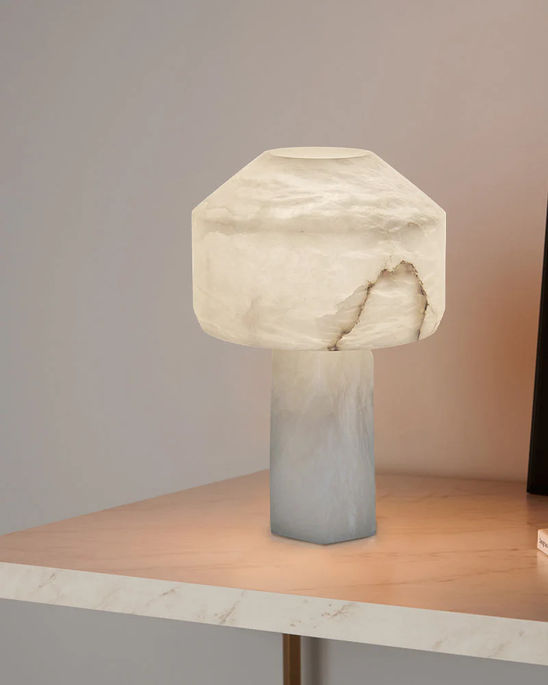 3 Ways Switch Dimmable Conial Alabaster Table Lamp 12in for bedroom - Image 9