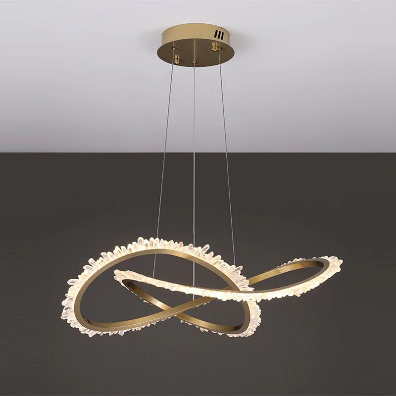 31.5 Inch Wide Modern Geode Quartz Crystal Chandelier Creative Adjustable Hanging Light - Image 2