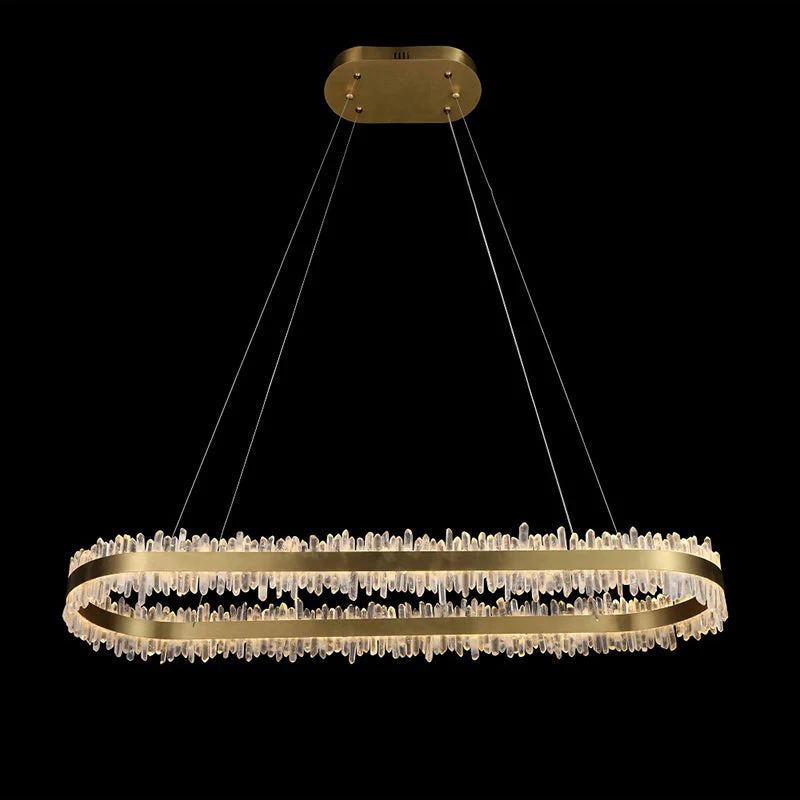47 Inch Linear Chandelier Modern Quartz Crystal Chandelier for Dining Room - Image 3