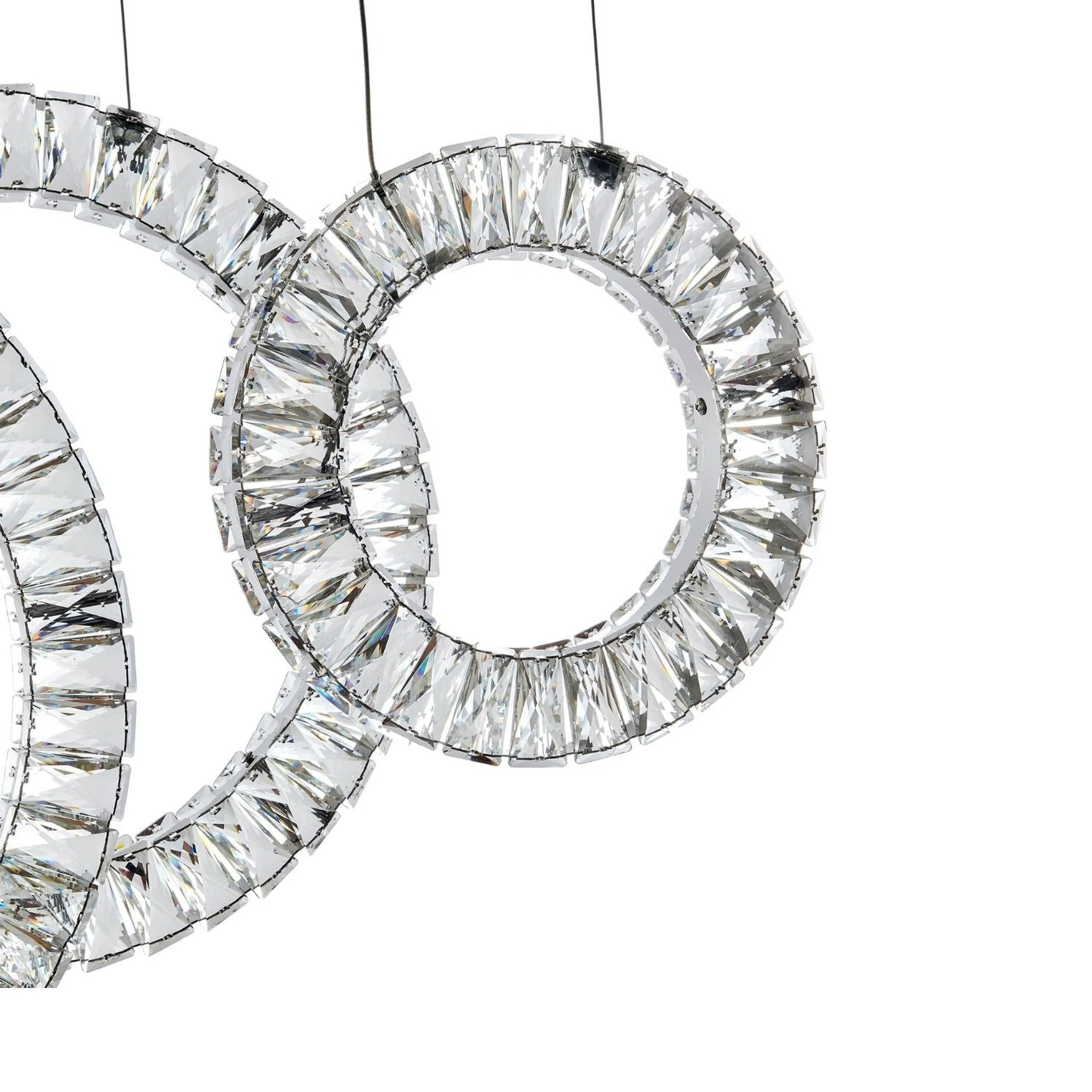5 Hoop Crystal Progression Chandelier // Chrome - Image 3