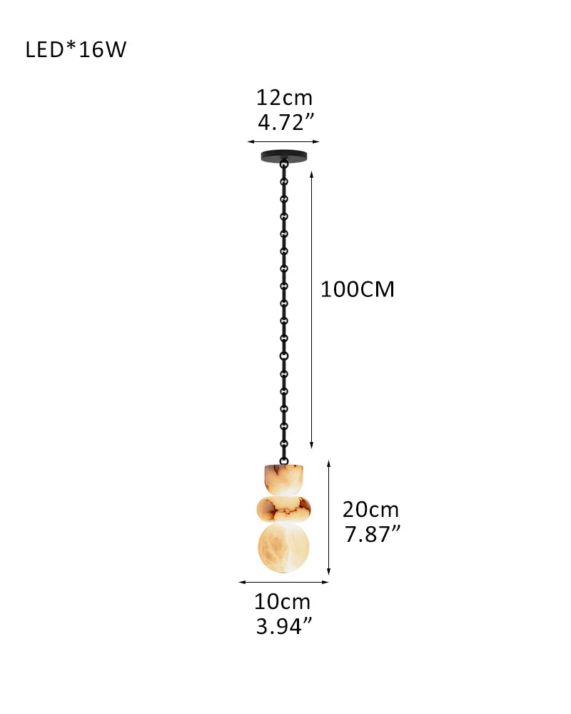 7 lights 6" Wide Multi Light LED Pendant Light Fixtures white alabaster indoor lighting - Image 9