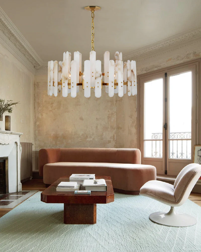 8/10-light Simple Modern Alabaster Large Oval Chandelier 40“45” Dia - Image 10