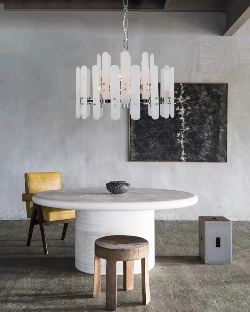8/10-light Simple Modern Alabaster Large Oval Chandelier 40“45” Dia - Image 16