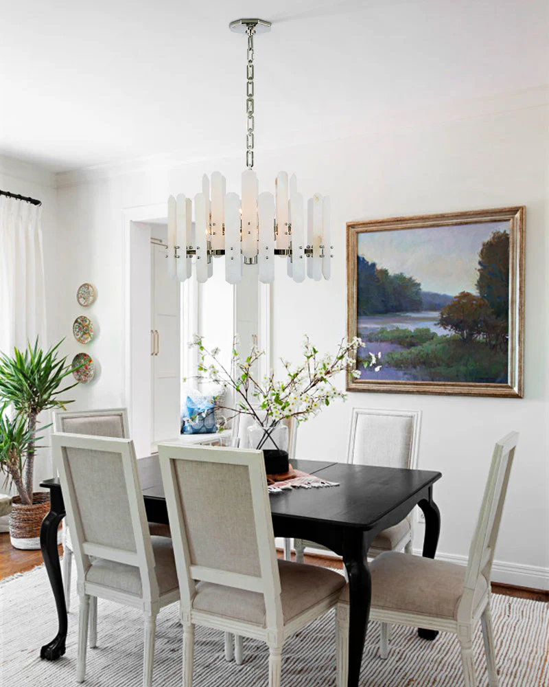 8/10-light Simple Modern Alabaster Large Oval Chandelier 40“45” Dia - Image 17