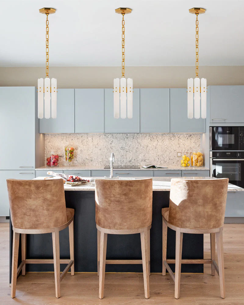 8/10-light Simple Modern Alabaster Large Oval Chandelier 40“45” Dia - Image 22