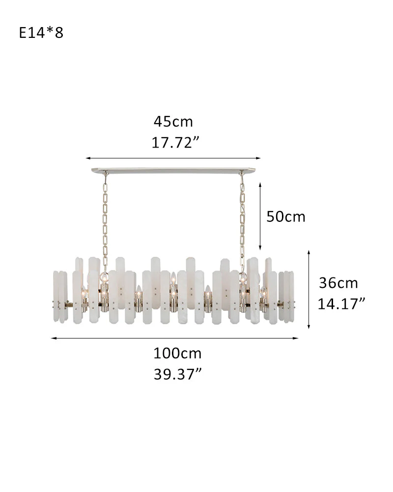 8/10-light Simple Modern Alabaster Large Oval Chandelier 40“45” Dia - Image 29