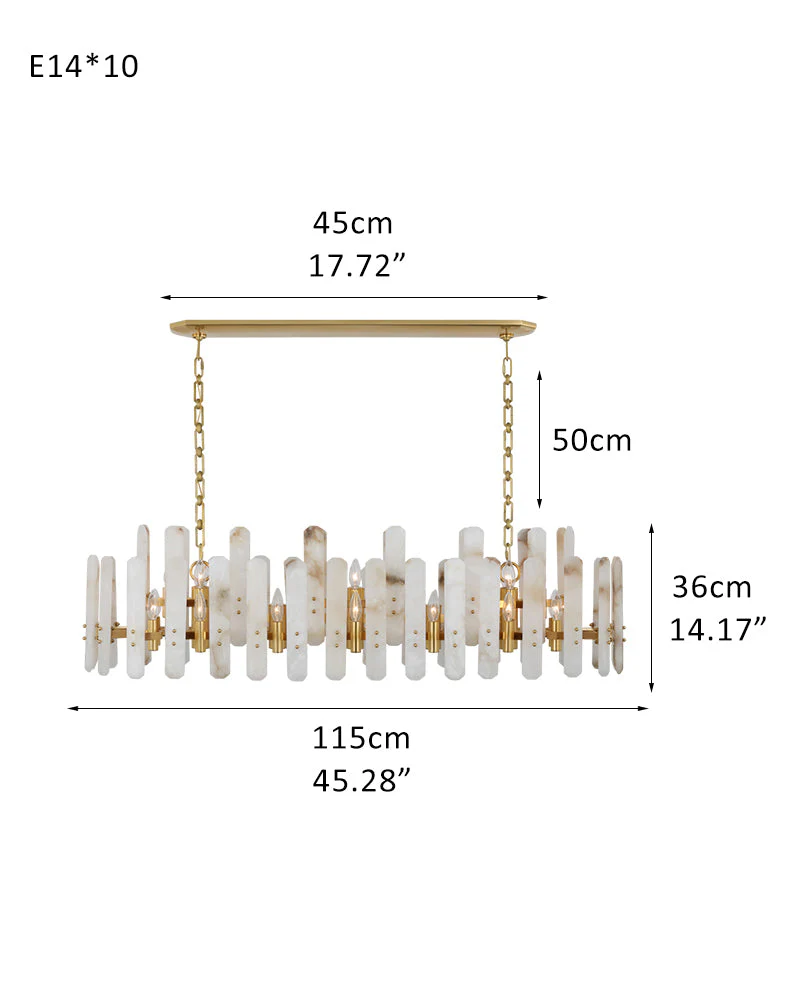 8/10-light Simple Modern Alabaster Large Oval Chandelier 40“45” Dia - Image 37