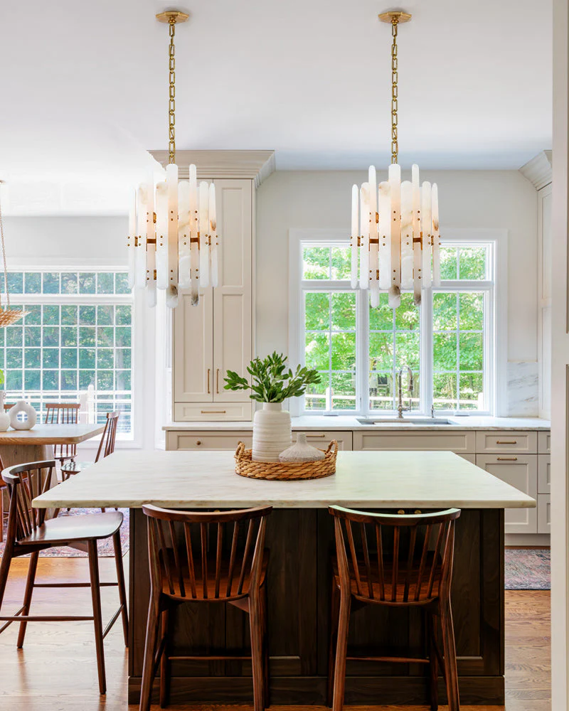 8/10-light Simple Modern Alabaster Large Oval Chandelier 40“45” Dia - Image 5
