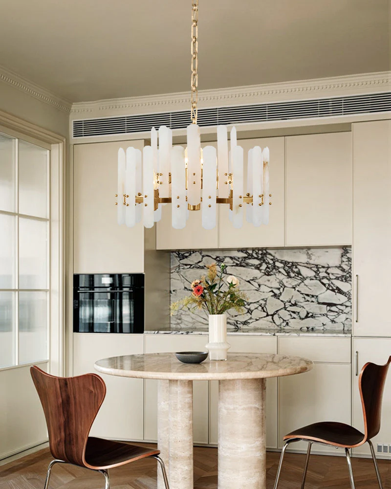 8/10-light Simple Modern Alabaster Large Oval Chandelier 40“45” Dia - Image 8