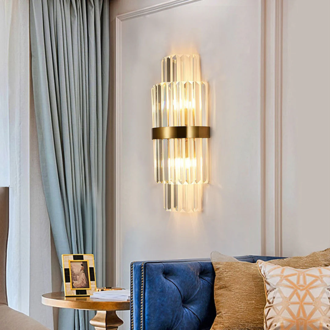 Gold Layered Crystal Wall Lamp - Image 4