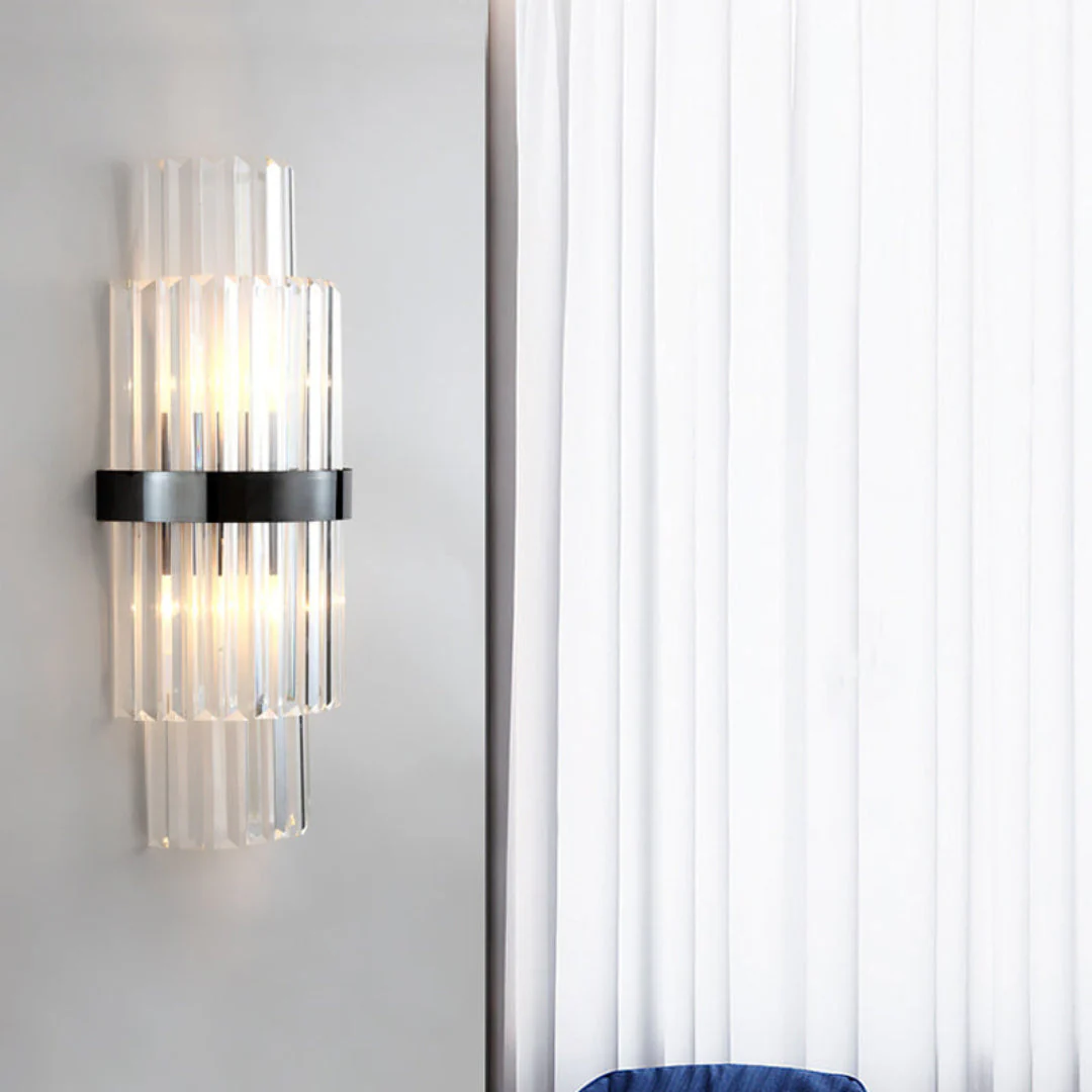 Gold Layered Crystal Wall Lamp - Image 9