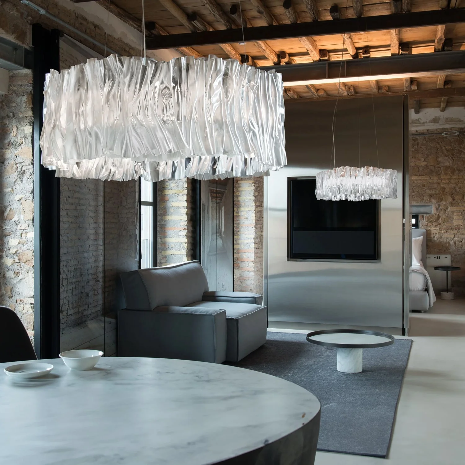 Accordéon Suspension Silver Pendant Light - Image 5