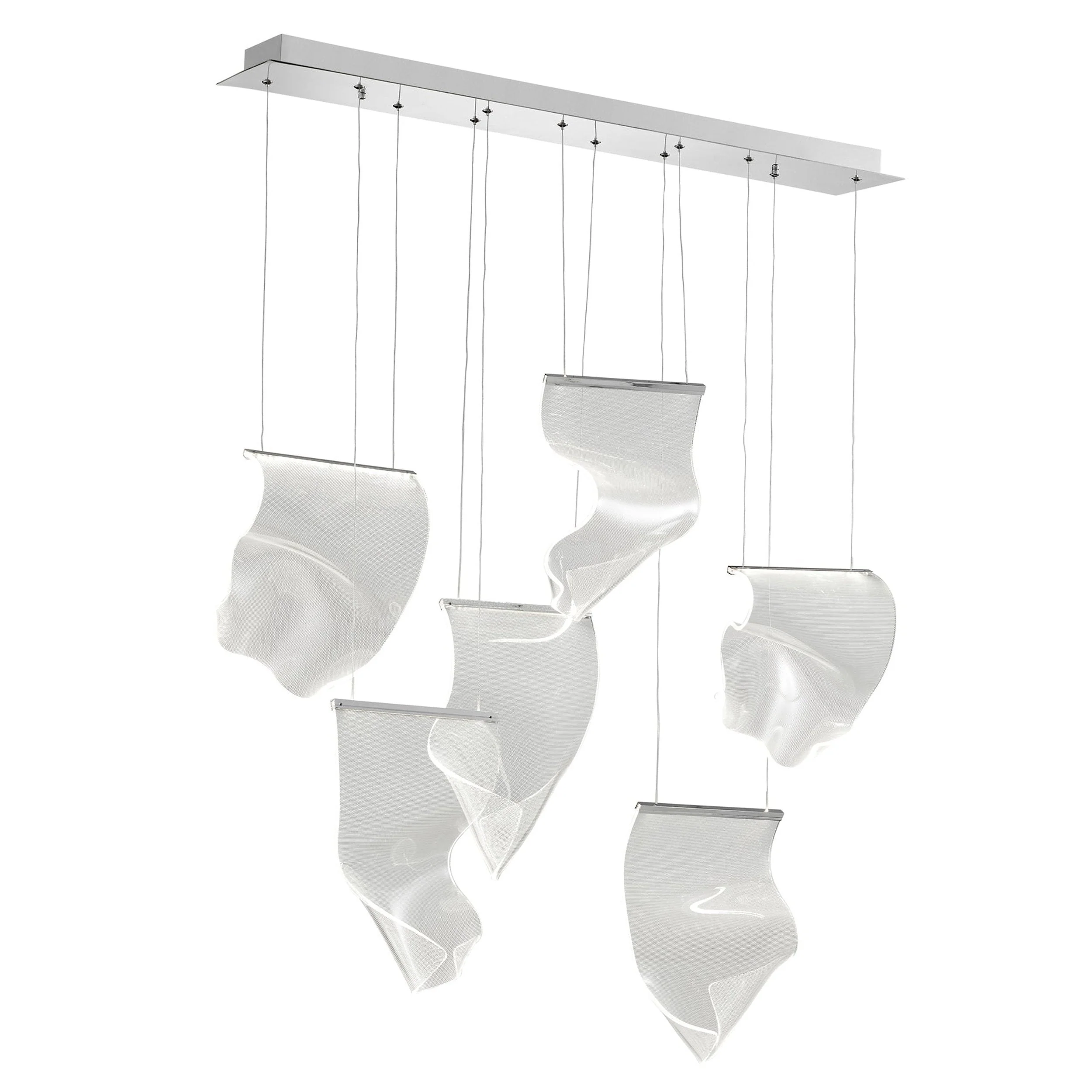 Acrylic Lace 6 Light Chandelier // Chrome - Image 2