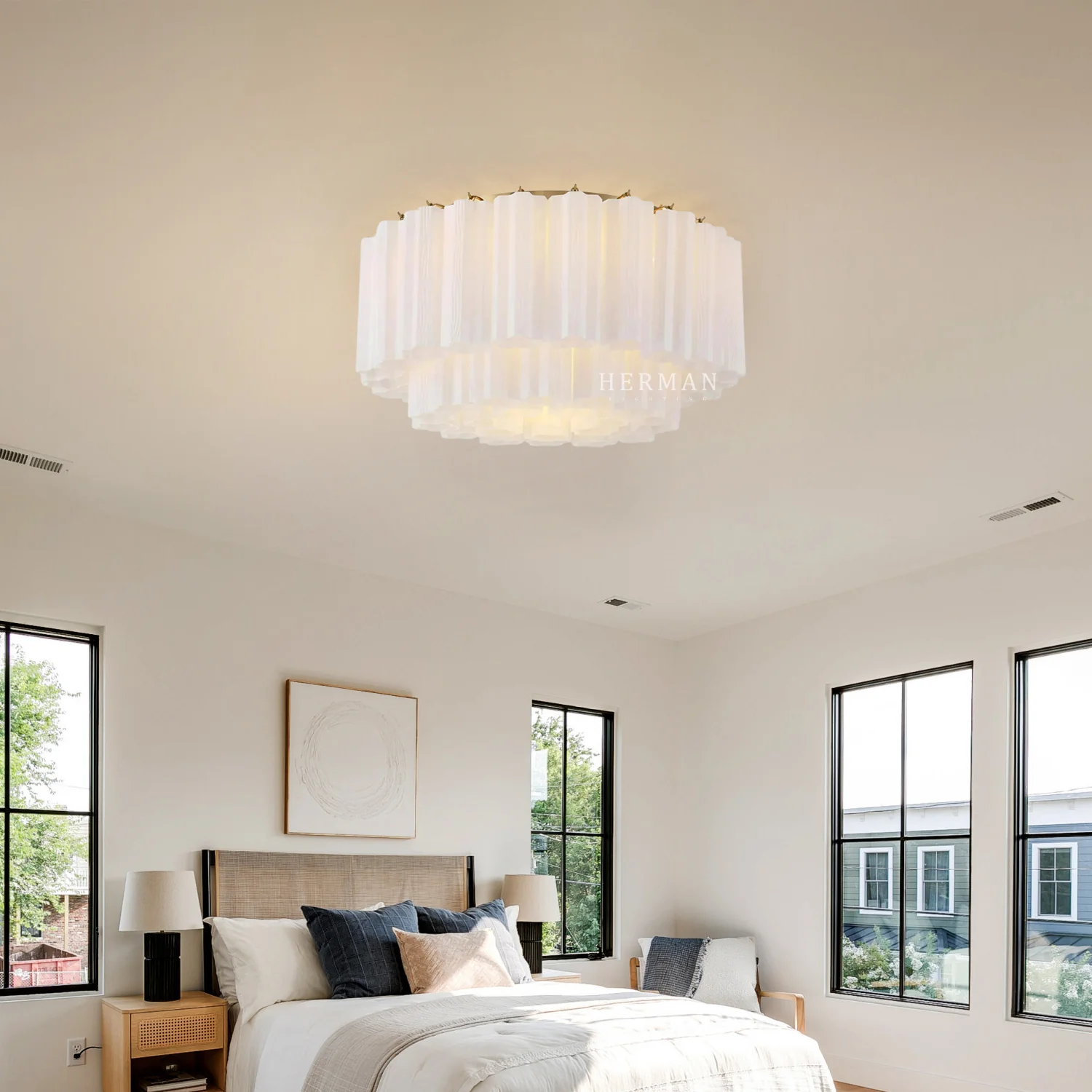 Addis Murano Glass Flushmount 22"/32" - Image 9