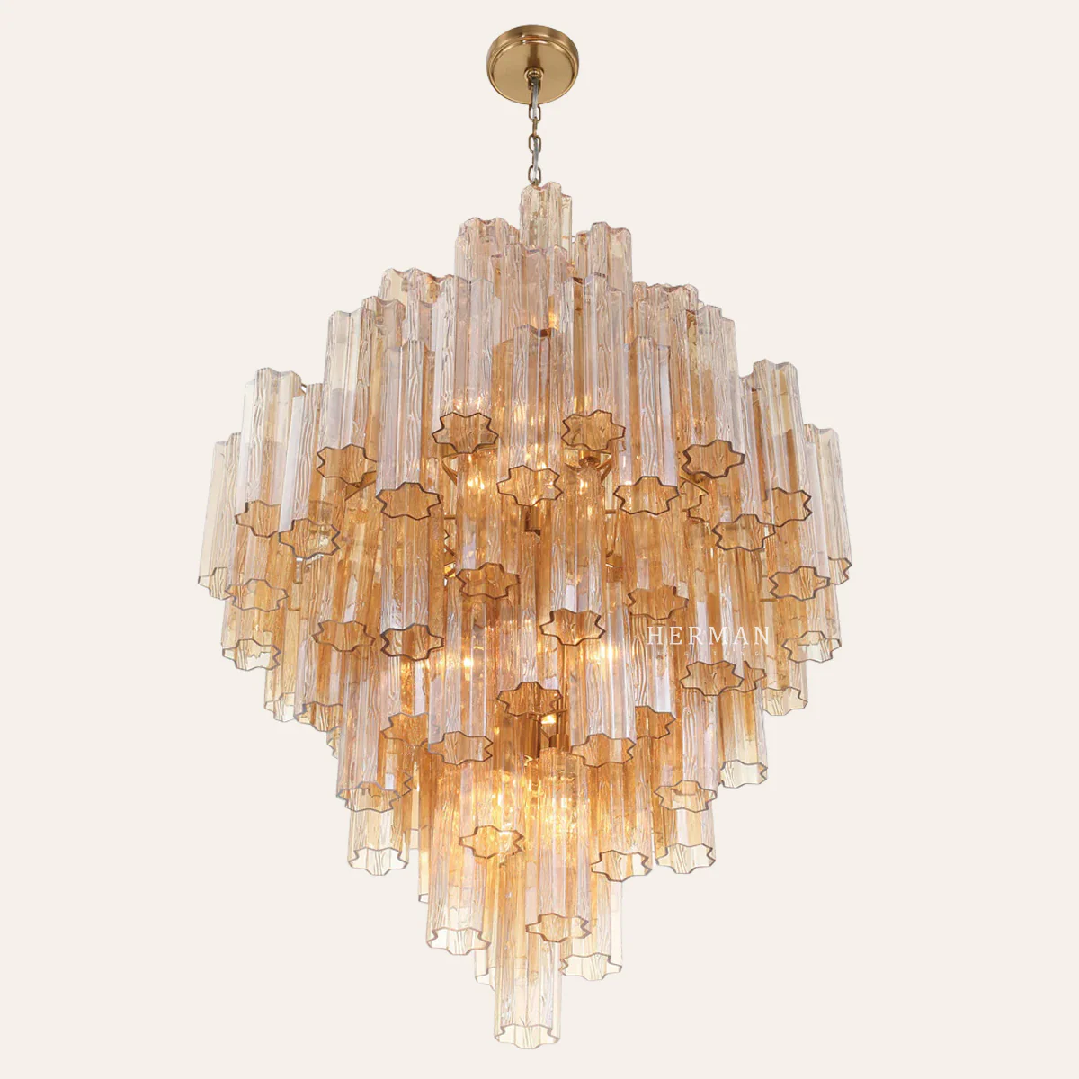 Addis Murano Glass Diamond Chandelier 50"H - Image 11