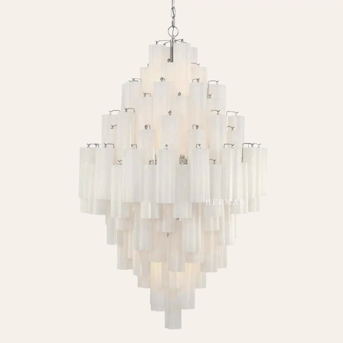 Addis Murano Glass Diamond Chandelier 50"H - Image 13