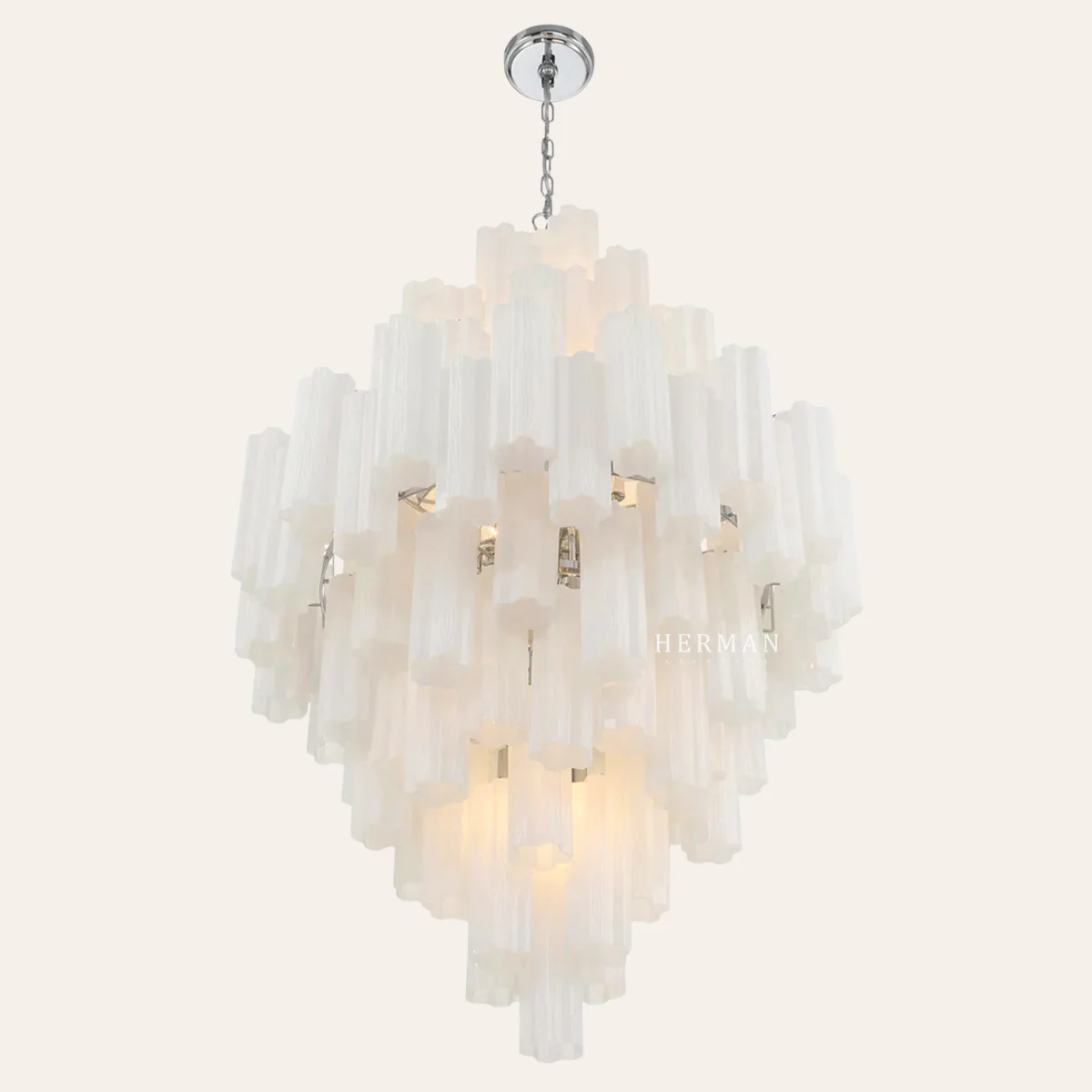 Addis Murano Glass Diamond Chandelier 50"H - Image 14