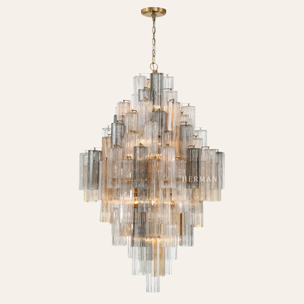 Addis Murano Glass Diamond Chandelier 50"H - Image 17