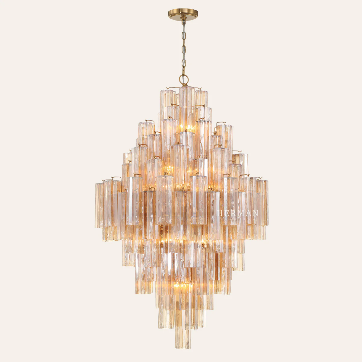Addis Murano Glass Diamond Chandelier 50"H - Image 9