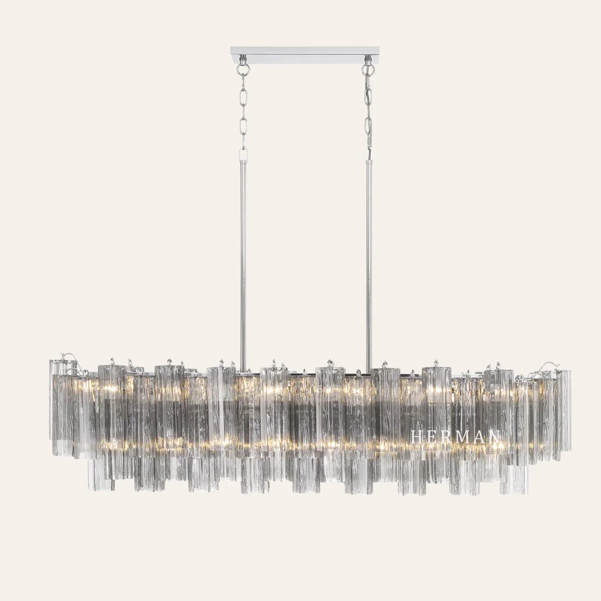 Addis Murano Glass Linear Chandelier 51" - Image 12