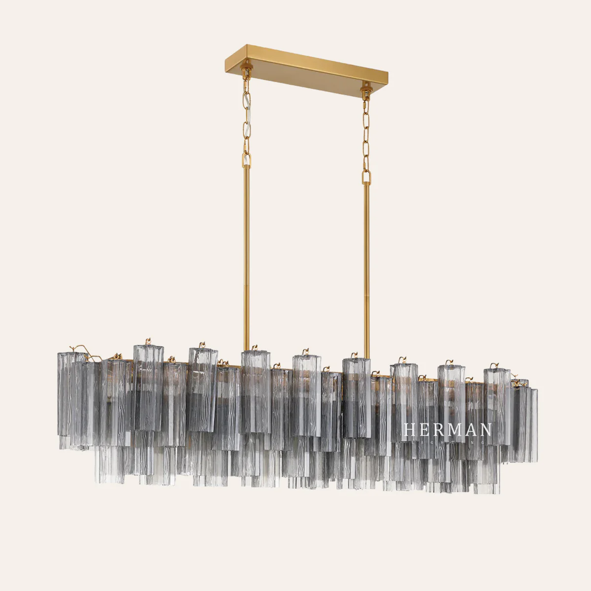 Addis Murano Glass Linear Chandelier 51" - Image 13