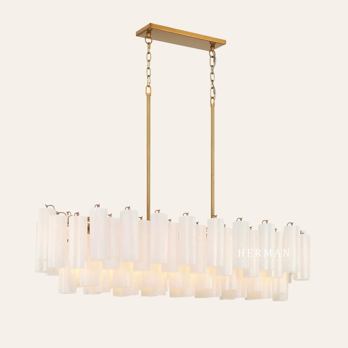 Addis Murano Glass Linear Chandelier 51" - Image 15