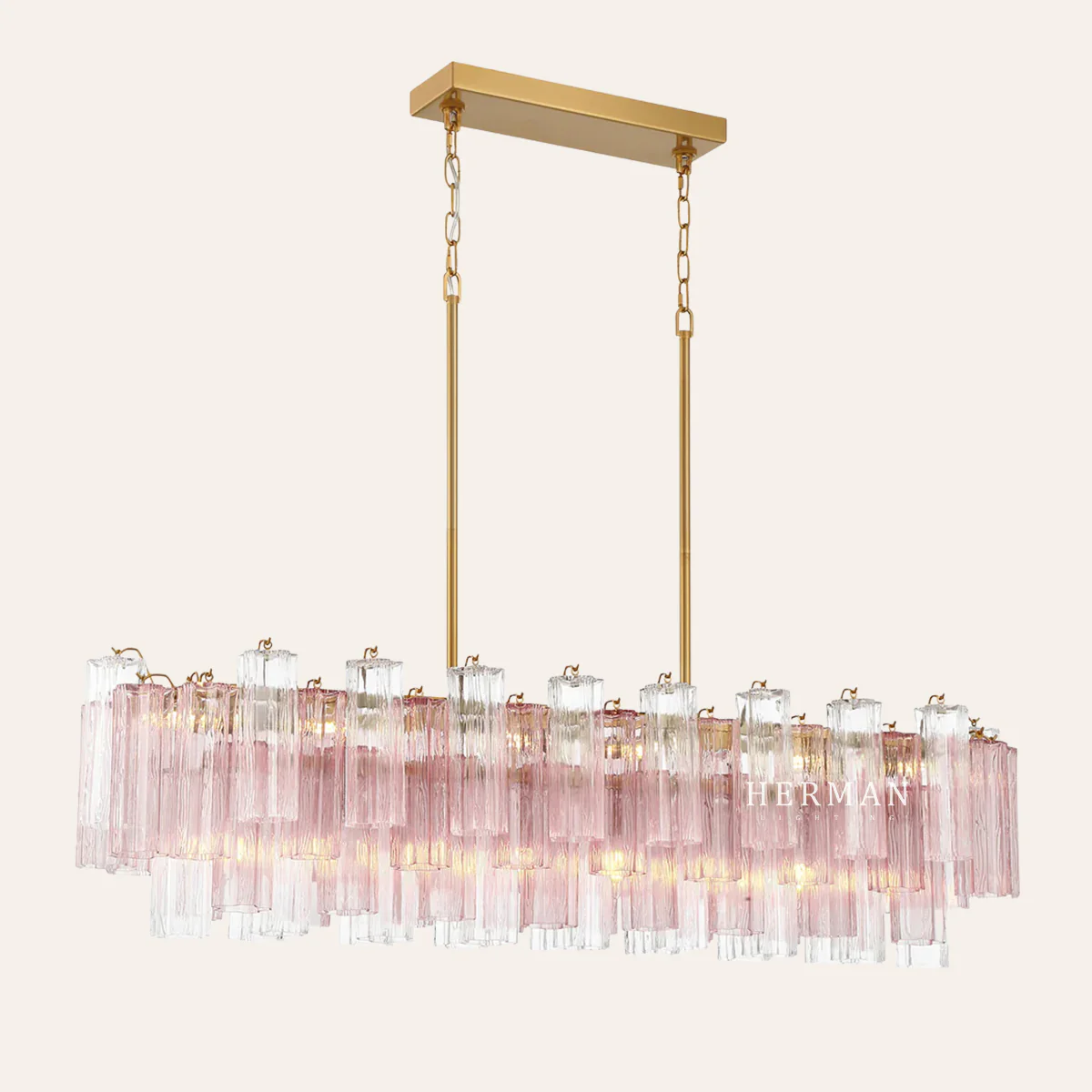 Addis Murano Glass Linear Chandelier 51" - Image 18