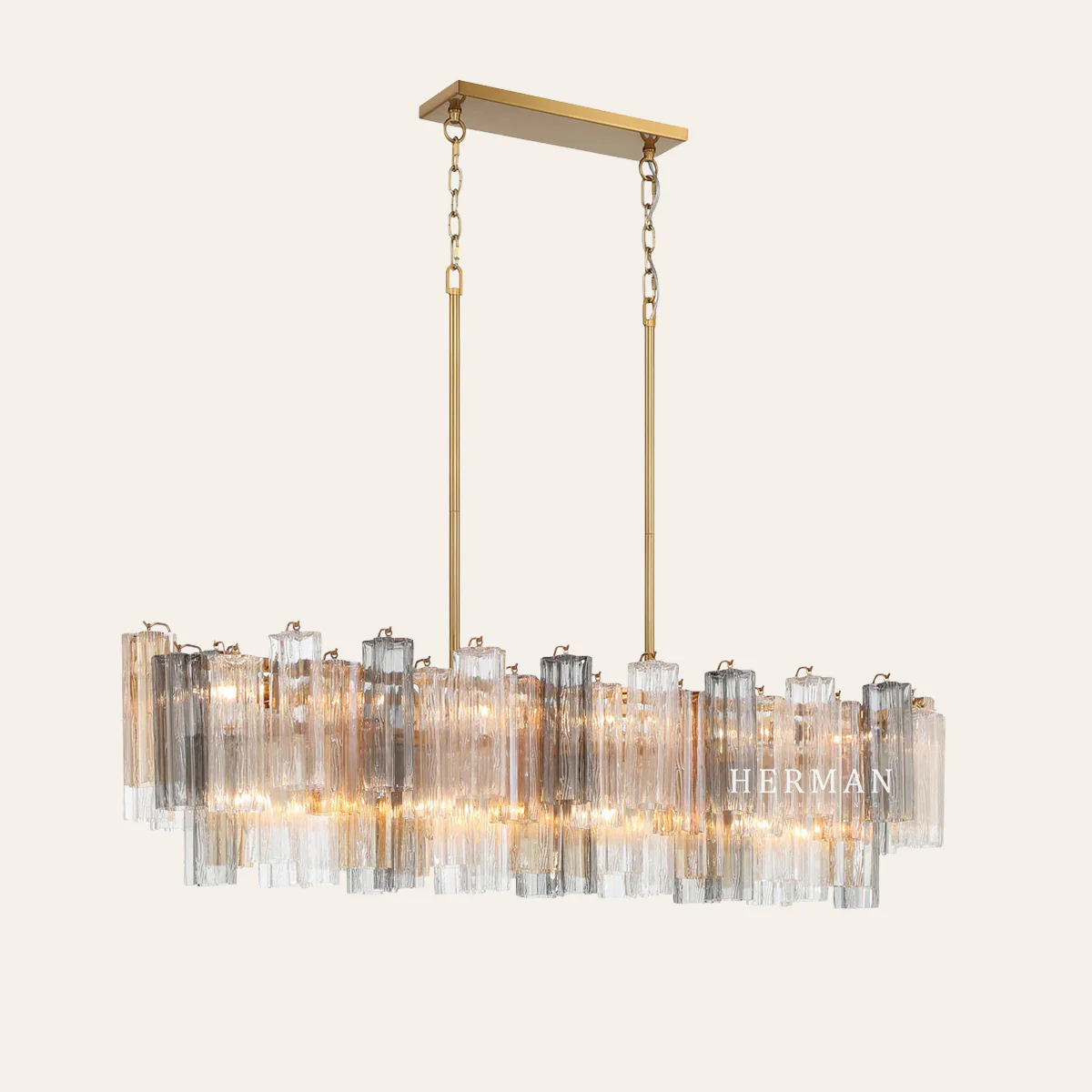 Addis Murano Glass Linear Chandelier 51" - Image 24
