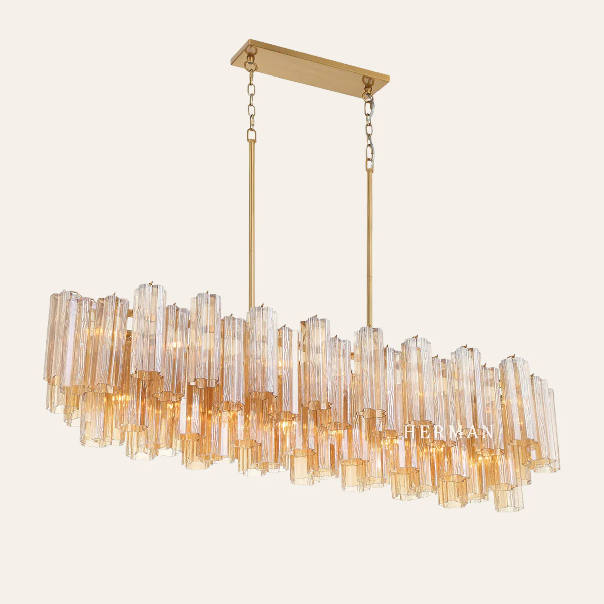 Addis Murano Glass Linear Chandelier 51" - Image 8