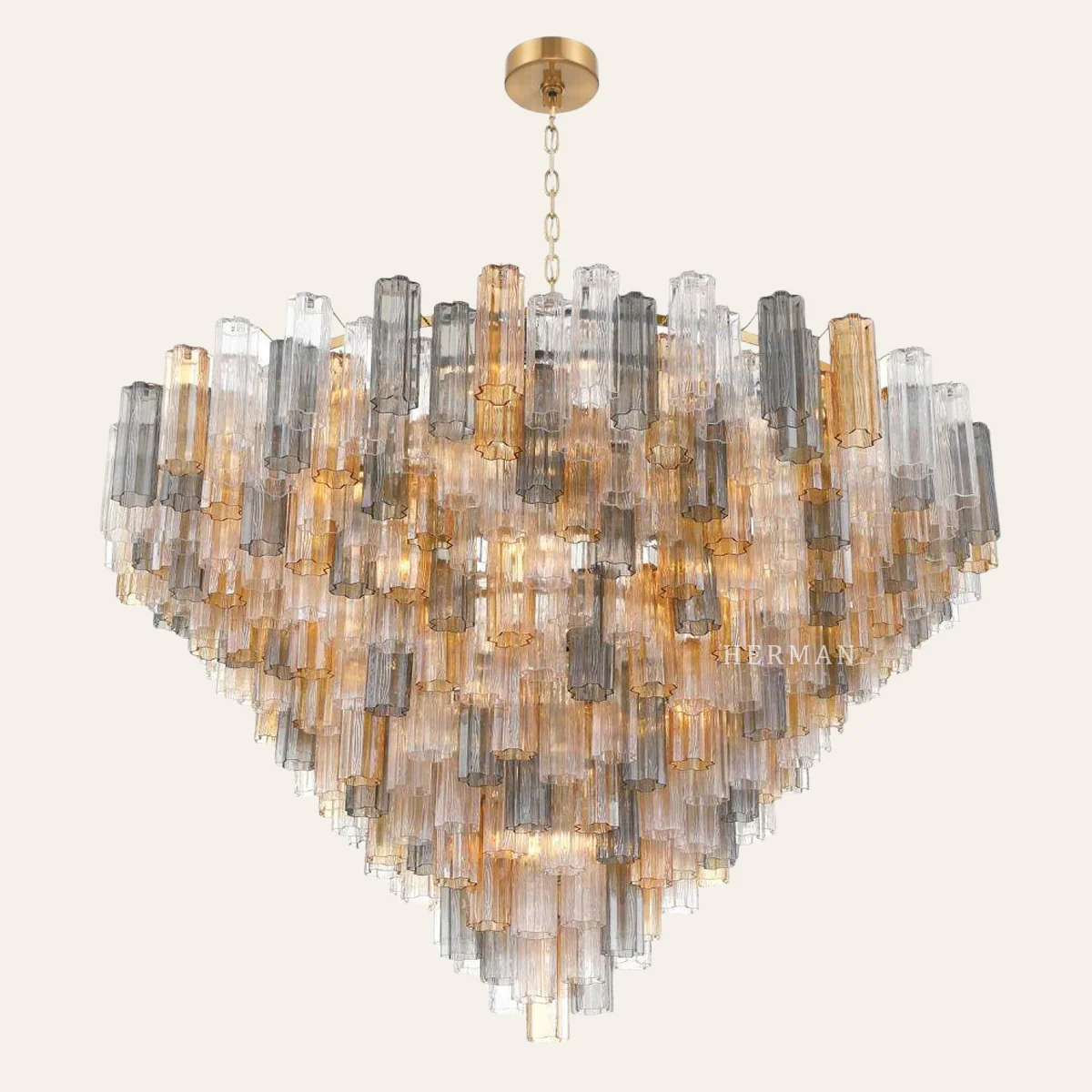 Addis Murano Glass 40 Light Chandelier 62" W - Image 15