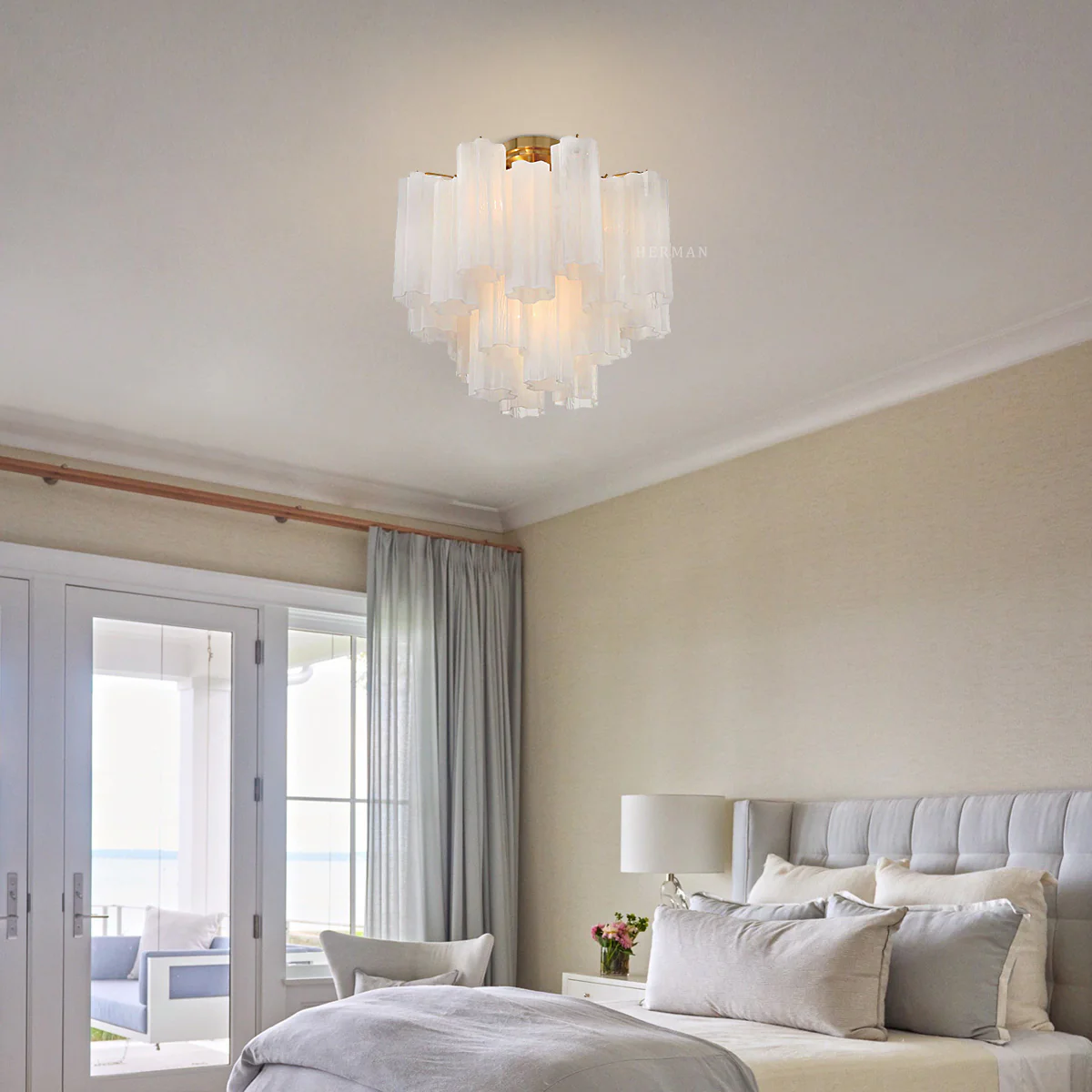 Addis Murano Glass Semi-Flush Ceiling Mount 17''W - Image 3