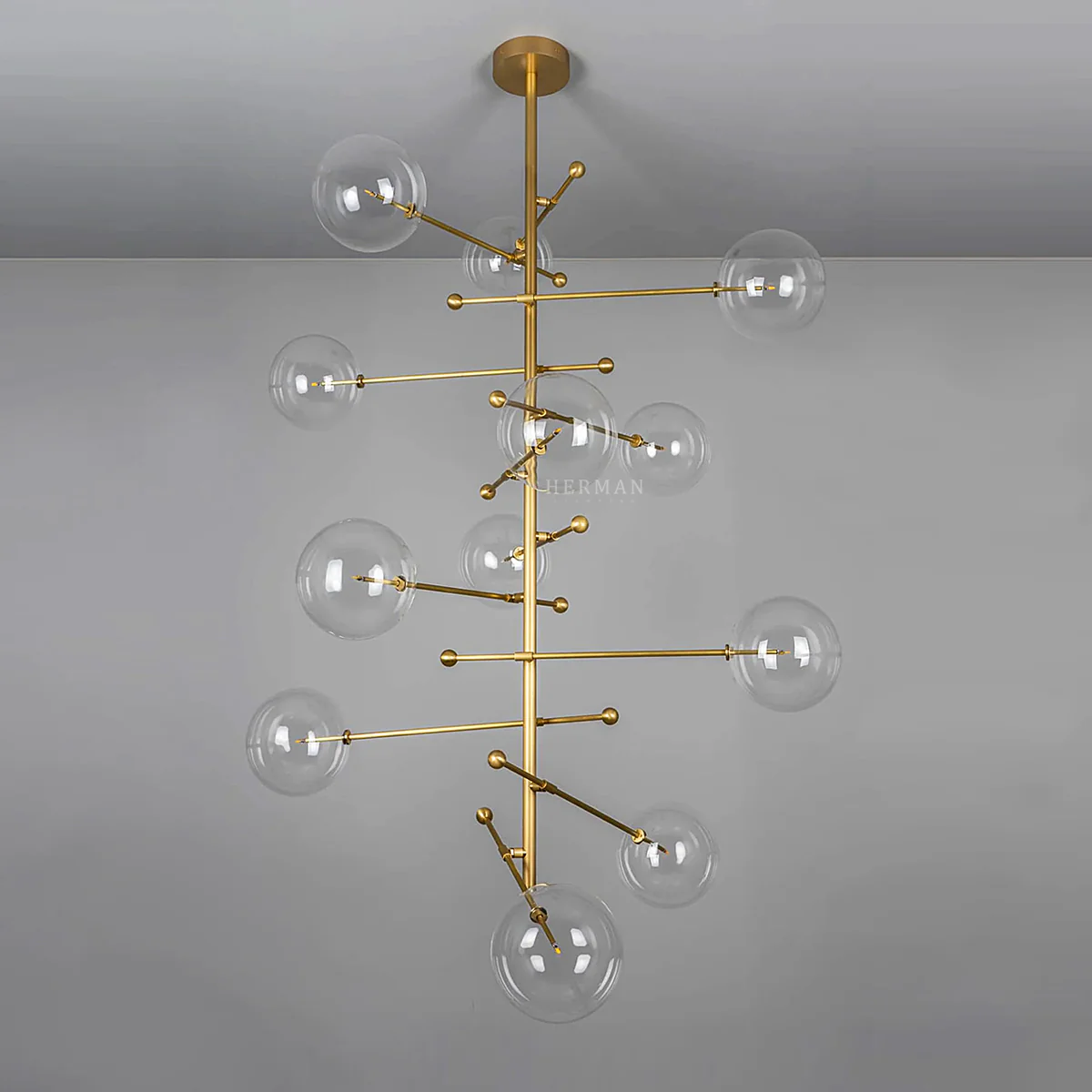 Aero 12-Light Modern Brass Chandelier - Image 11