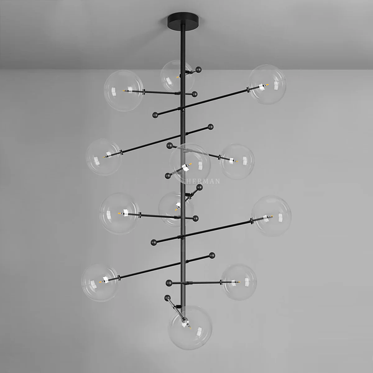 Aero 12-Light Modern Brass Chandelier - Image 12