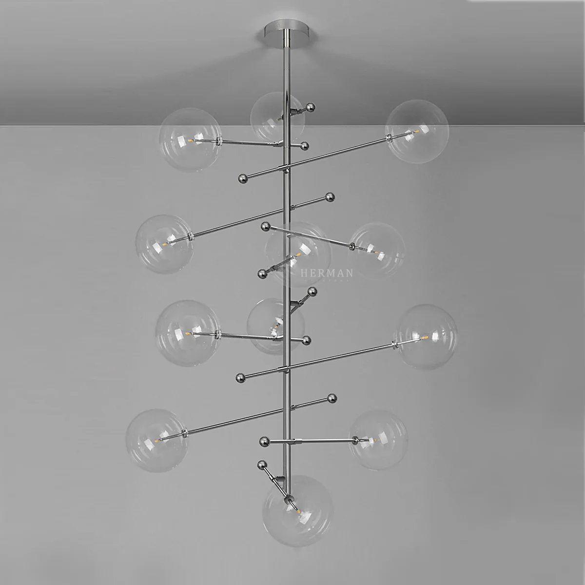 Aero 12-Light Modern Brass Chandelier - Image 13