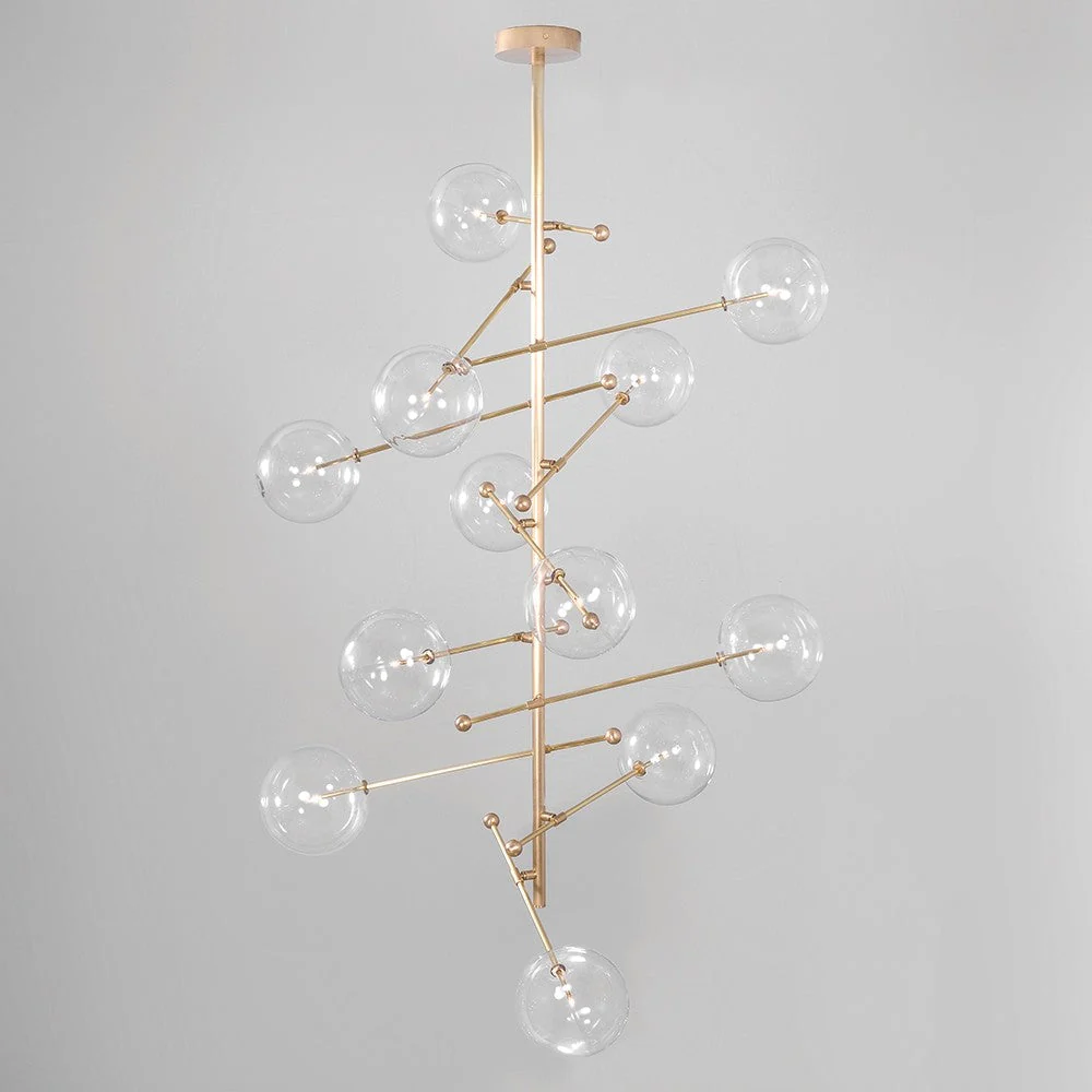 Aero 12-Light Modern Brass Chandelier - Image 3
