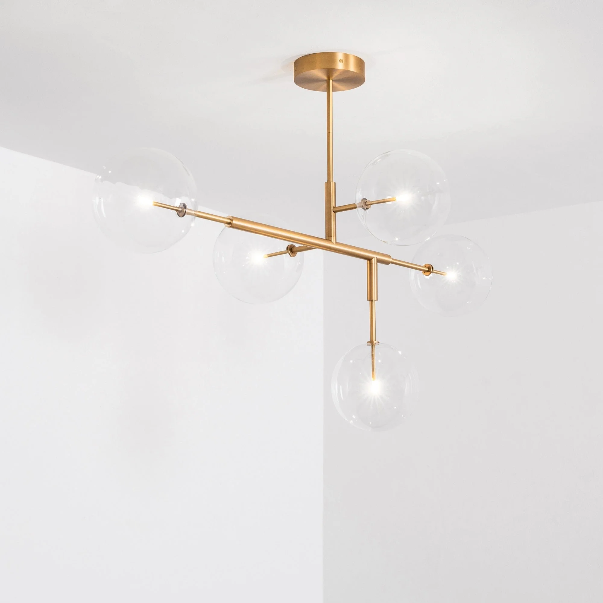 Aero 5-Light Modern Brass Chandelier