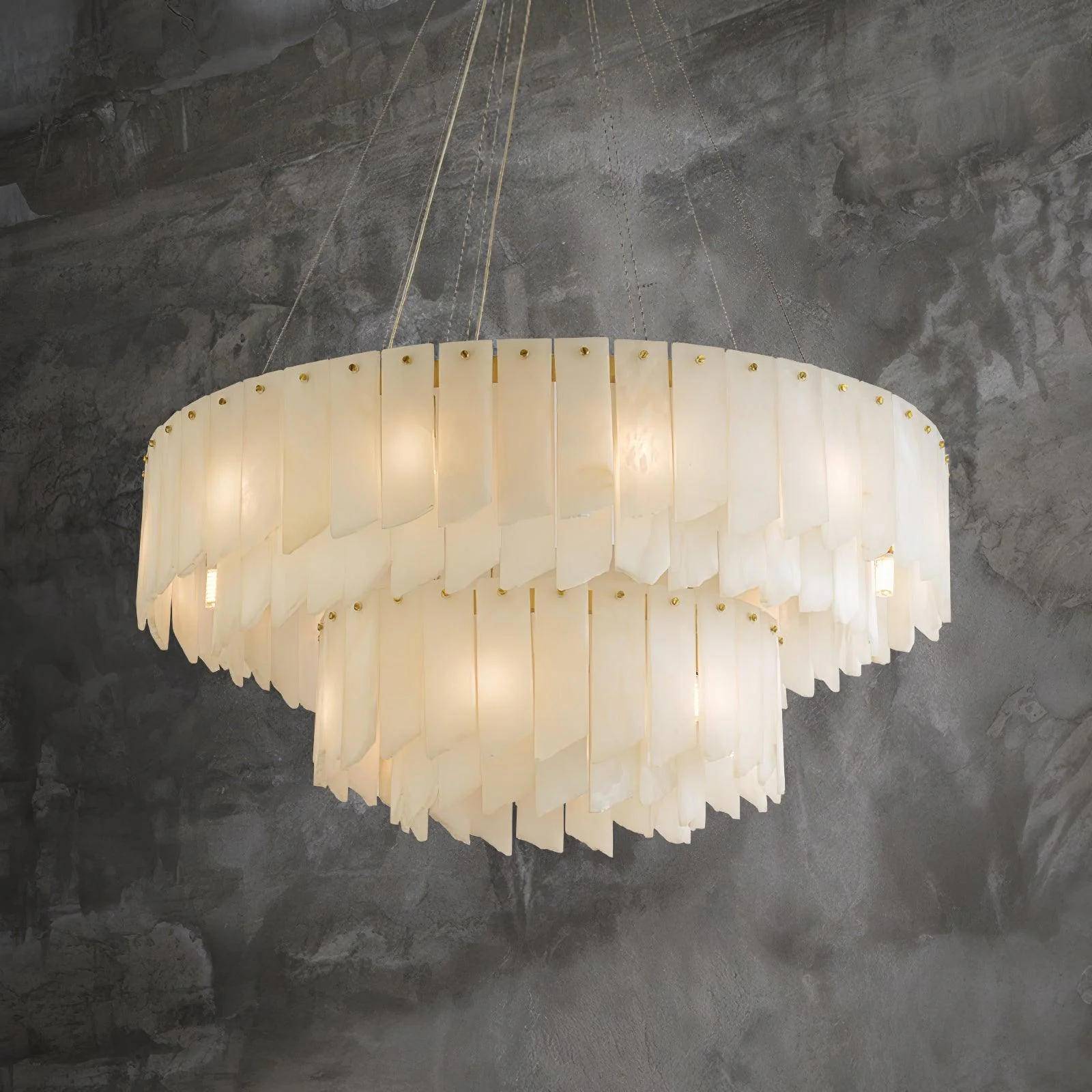 Alabaster Cascade Tiered Chandelier