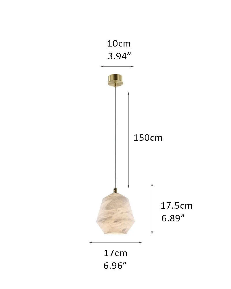 Alabaster Ceiling Pendant Lamp in black metal plate for dining room, living room, bedroom - Image 13