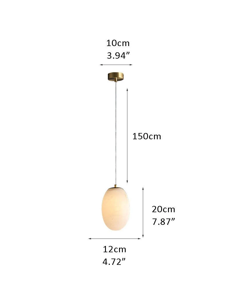 Alabaster Ceiling Pendant Lamp in black metal plate for dining room, living room, bedroom - Image 15