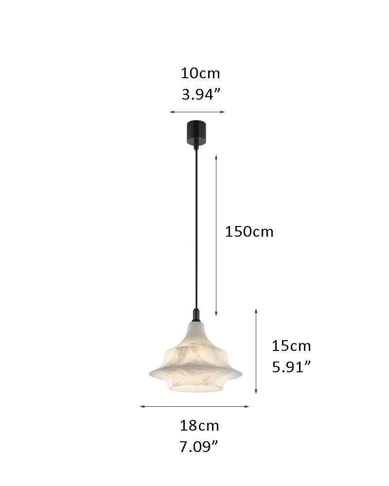 Alabaster Ceiling Pendant Lamp in black metal plate for dining room, living room, bedroom - Image 16