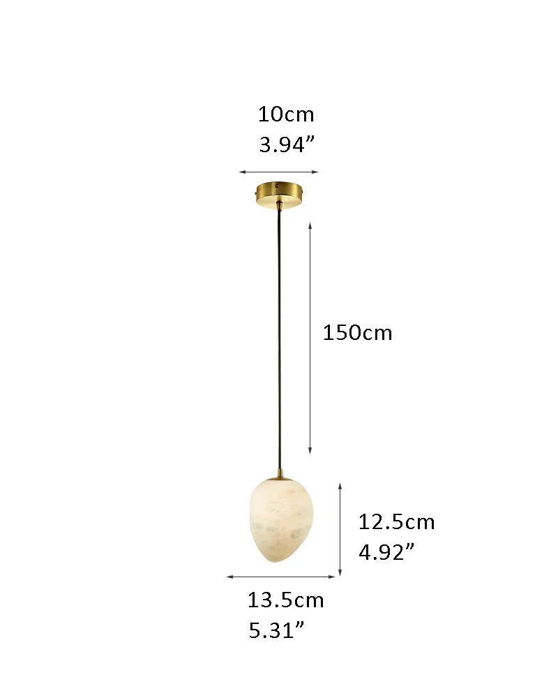Alabaster Ceiling Pendant Lamp in black metal plate for dining room, living room, bedroom - Image 25