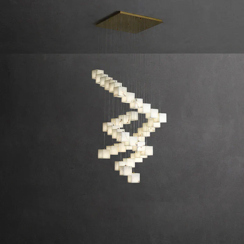 Alabaster Cubic Linear Chandelier - Image 11